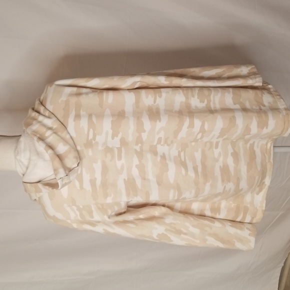 Lucky Brand Camouflage Open Front Lightweight Hooded Fleece Lined Sweatshirt S - Picture 5 of 11